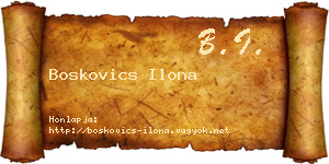 Boskovics Ilona névjegykártya