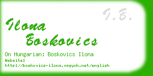 ilona boskovics business card